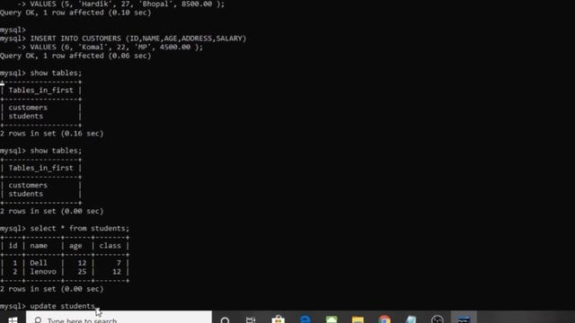 Updating values into the table SQL смотреть онлайн