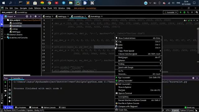 Курс валют на python + matplotlib смотреть онлайн