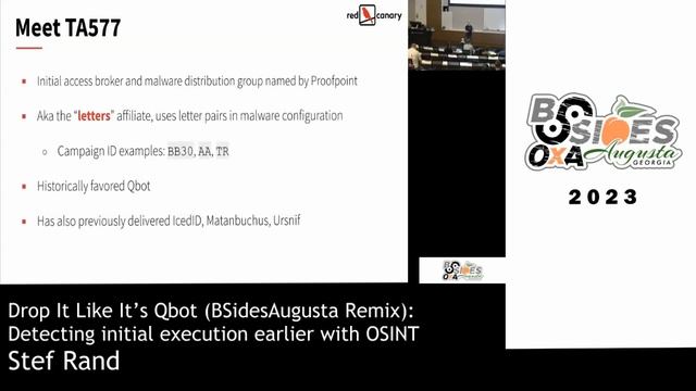 Stef Rand - Drop It Like It’s Qbot (BSidesRemix): Detecting initial execution earlier with OSINT смотреть онлайн