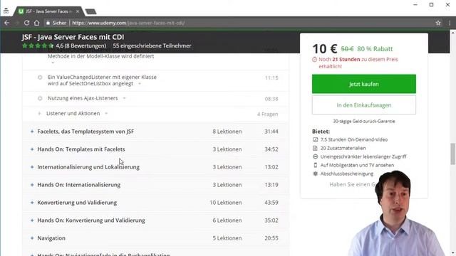 10 - Java Server Faces (JSF) mit CDI: Rundgang und Einladung zum Kurs смотреть онлайн
