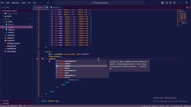 React Horizontal Scroll : Drag and Mouse Wheel смотреть онлайн