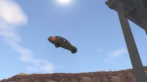 Тачки против моста с железнодорожными путями – BeamNG.Drive