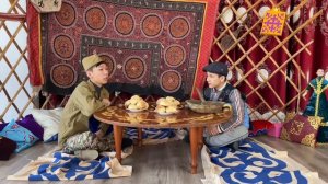 “Көлденең көк атты” атты әнгімесінен 9 лицей оқушыларының қатысуымен көрініс.