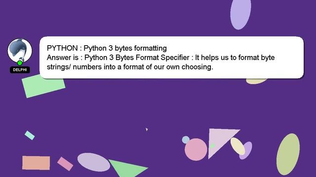 PYTHON : Python 3 bytes formatting смотреть онлайн