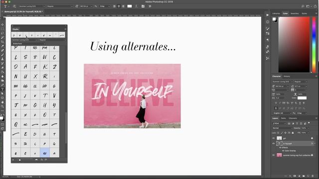 How to use Summer Loving SVG fonts in Photoshop CC 2018 смотреть онлайн