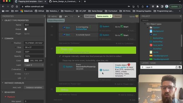 Construct 3 Game Design Tutorial: Module 3: Flapping Bird Booleans смотреть онлайн