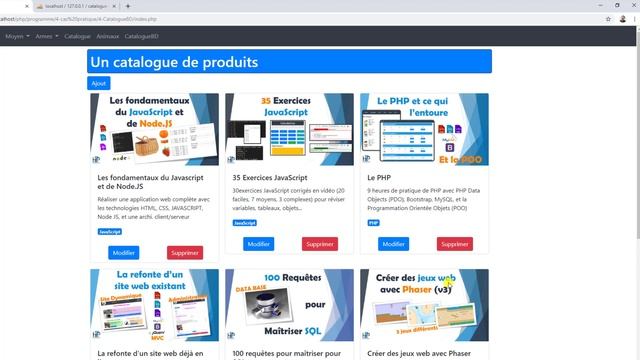 PHP et MYSQL : Gérez un catalogue de produits - La démo смотреть онлайн