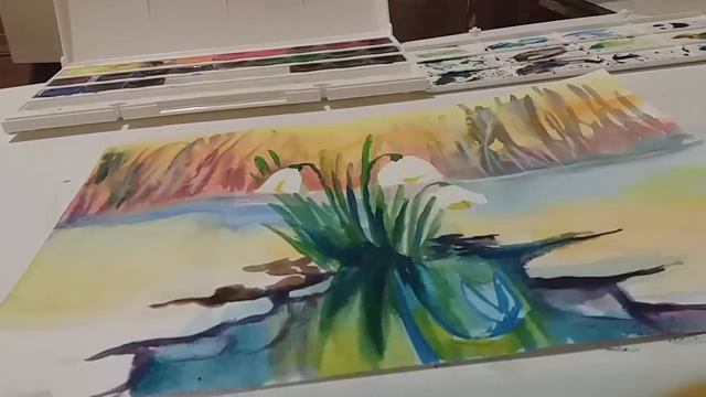 Подснежники. Пишем акварелью.МК для начинающих смотреть онлайн