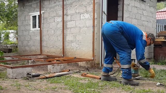 БЕСЕДКА ИЗ ПРОФИЛЬНОЙ ТРУБЫ. День 1-й. /GAZEBO FROM PROFILE PIPE. First day. смотреть онлайн