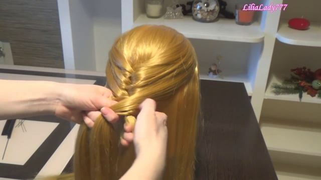 Простая прическа в школу с плетением. Прическа на 8 марта. Easy hairstyle смотреть онлайн