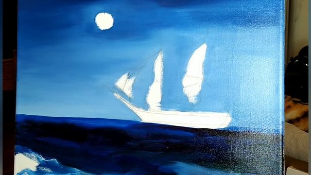 Масляная живопись/маслом на холсте/корабль/как рисовать с удовольствием/1часть смотреть онлайн