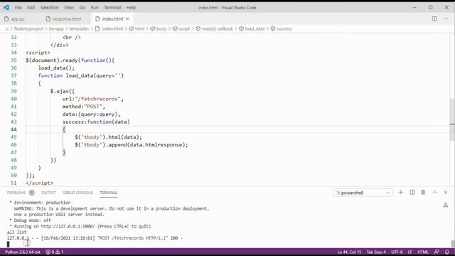Python Flask Jquery Ajax Live Data Search Select Dropdown смотреть онлайн