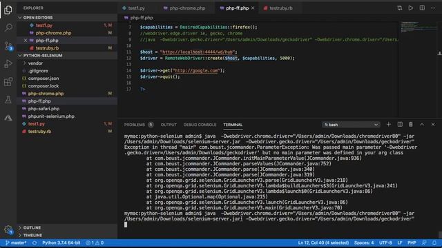 ParameterException was passed main parameter but no param defined in arg class Selenium server смотреть онлайн