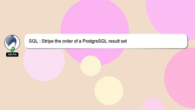 SQL : Stripe the order of a PostgreSQL result set смотреть онлайн