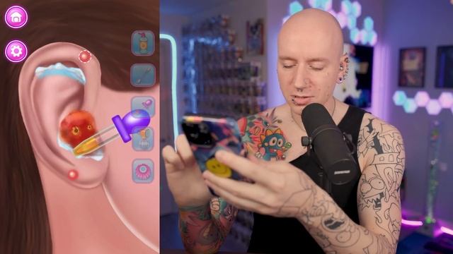 Playing ASMR Piercing Cleaning Games | Roly смотреть онлайн