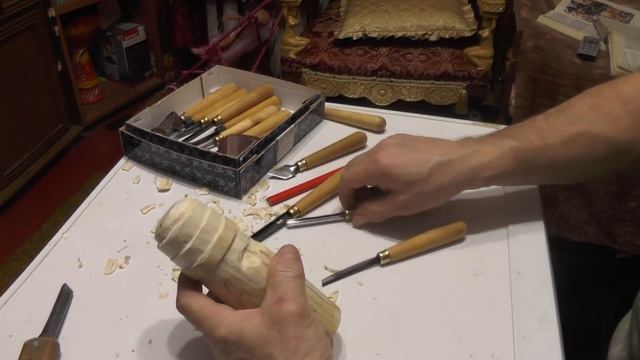 резьба по дереву, как сделать резной посох своими руками,объемная резьба по дереву часть 1 смотреть онлайн