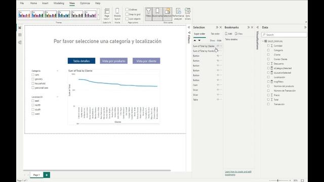 Power BI: Cómo cambiar de visualización con un botón utilizando bookmarks смотреть онлайн