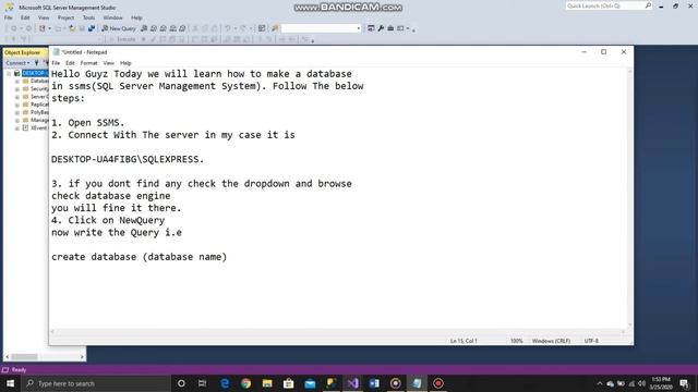 How to create database in ssms? смотреть онлайн
