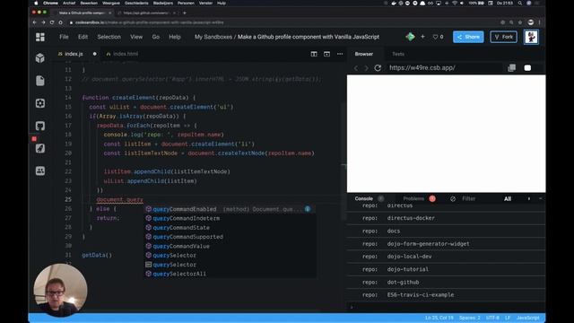 Build a Github Profile Component w/ Vanilla JavaScript, Fetch, Async/Await and Github API смотреть онлайн