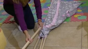 Как собирать вигвам для ребенка.  Сборка детского домика вигвама