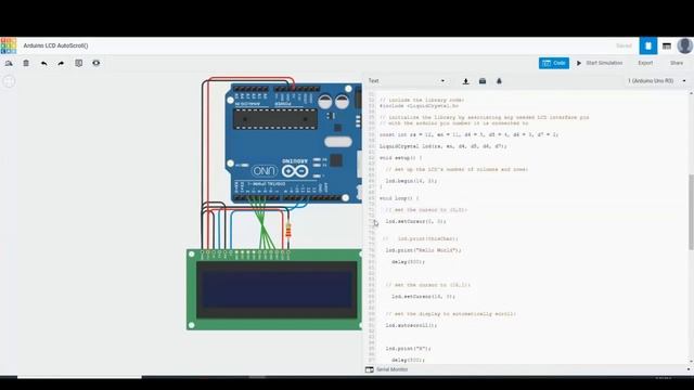 Hello World on Arduino - How to make 16x2 LCD Autoscroll() Method Simulation on Tinkercad смотреть онлайн