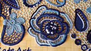 Мастер-класс  "Синяя роза" вязаная крючком для ирландского кружева.