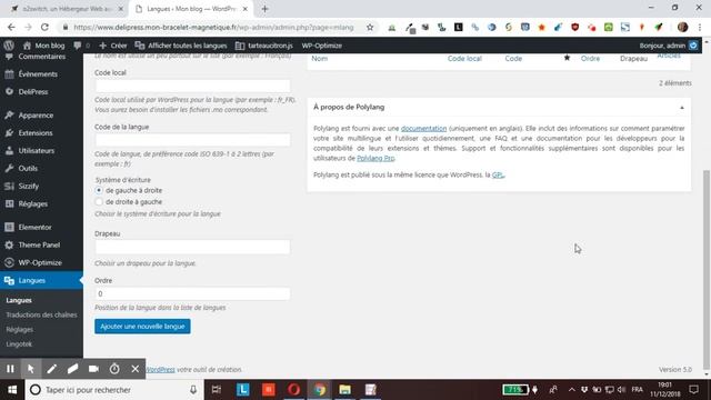 #WordPress : comment paramétrer ou modifier la langue par défaut d’un site multilingue avec Polylan смотреть онлайн