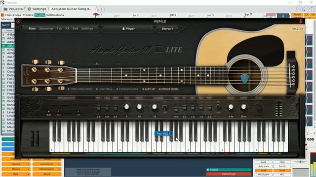 Lets Create A Song With AmpleSound Acoustic Guitar AGML Free & Tracktion T5 - Part 1 смотреть онлайн