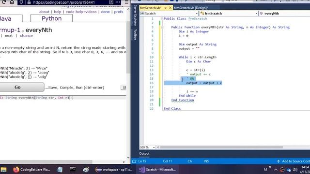 CodingBat's everyNth problem (VB vs. Java) смотреть онлайн