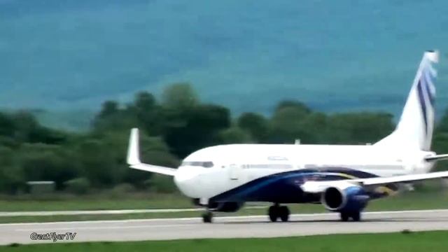 Take-off of delayed flight Y7-519 on Boeing 737 Nord Star / Boeing 737 взлет задержанного рейса смотреть онлайн