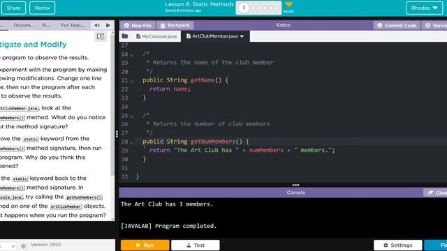 AP CS A - Code.org: Unit 4: Lesson 6 #1 (2022) смотреть онлайн