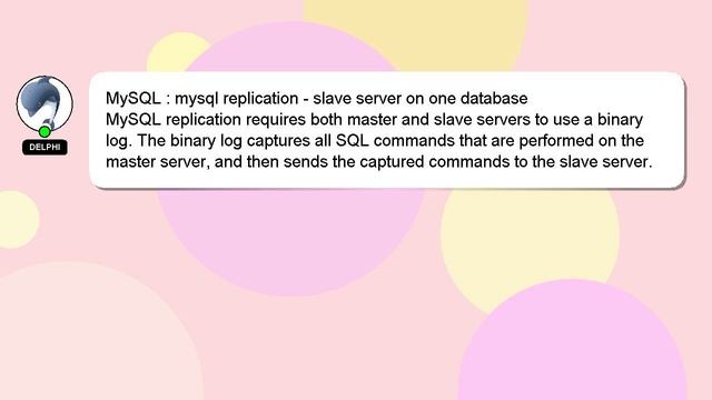 MySQL : mysql replication - slave server on one database смотреть онлайн