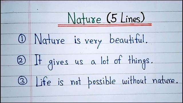 Nature 5 lines in English | 5 lines on nature in english | Nature par 5 line english mein смотреть онлайн