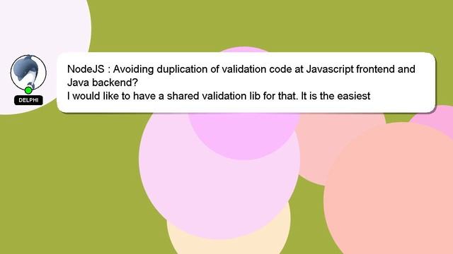NodeJS : Avoiding duplication of validation code at Javascript frontend and Java backend? смотреть онлайн