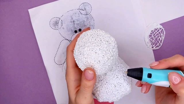 Нарисована ОГРОМНОГО мишку 3д РУЧКОЙ / Объемный мишка 3д ручкой смотреть онлайн