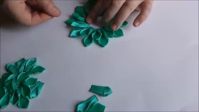 DIY Kanzashi Dahlia Flower headband/Ribbon flowers смотреть онлайн