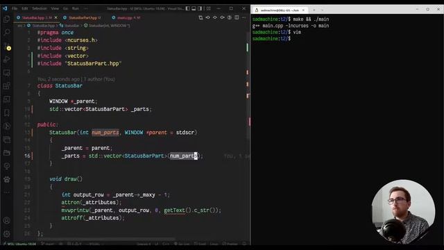 Ncurses Tutorial - StatusBar [2] #ncurses #statusbar #programming смотреть онлайн