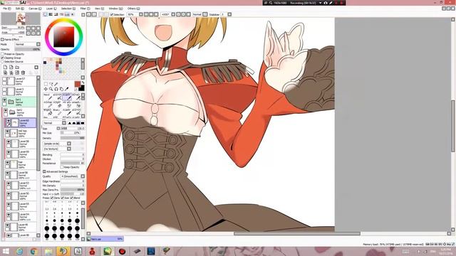 [ Paint Tool SAI ] Fate Extra - Saber (Nero) смотреть онлайн