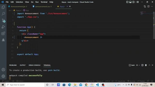 ANIMATION WITH REACT FAST MARQUEE. (ANNOUNCEMENT BAR) смотреть онлайн