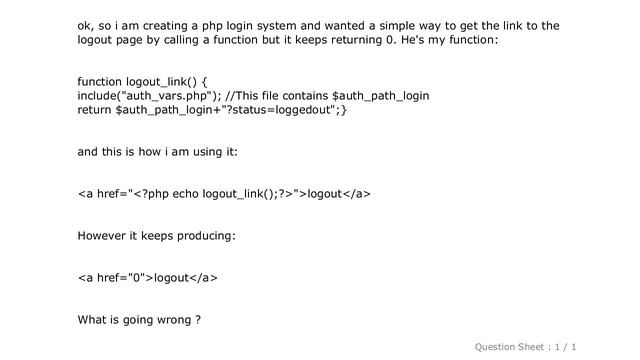 HTML : php function returning 0? смотреть онлайн