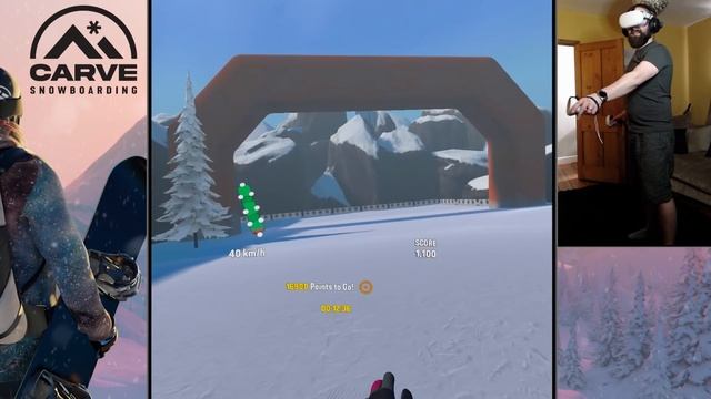 CARVE Snowboarding VR / First Impressions Of The New Oculus Quest Snowboarding Game // CARVE Quest