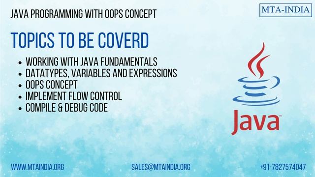 Online Java Training with OOPs Concept by MTA India смотреть онлайн