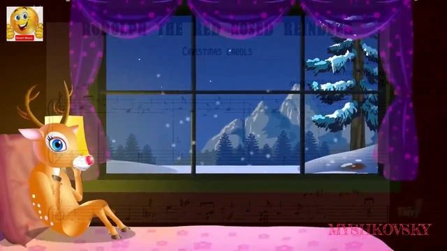 RUDOLPH THE RED NOSED REINDEER ноти для фортепіано, акордеона колядки смотреть онлайн