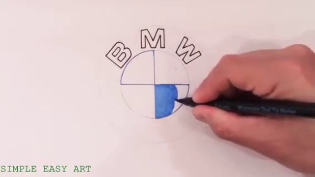 Как нарисовать логотип BMW. смотреть онлайн