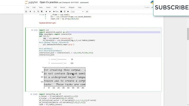 Opencv thresholding realtime gui in jupyter python смотреть онлайн