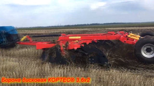 Работа бороны дисковой КОРТЕС 3,6х2 и культиватора стерневого КР-4 производства БДТ-АГРО смотреть онлайн