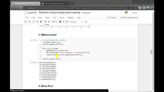 Prediction using Unsupervised Machine Learning смотреть онлайн