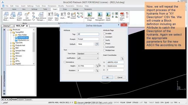 Import CSV into BricsCAD - Spatial Manager TP смотреть онлайн