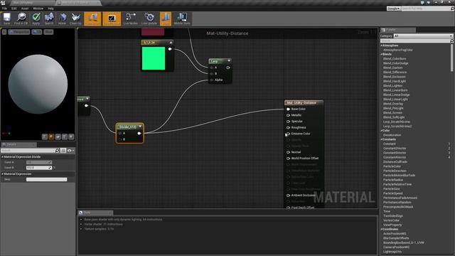 Material - Distance In Unreal Engine 4.