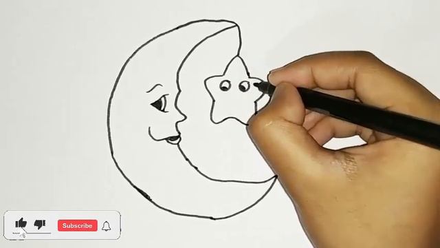how to draw cute moon and stars || moon stars drawing #moon#stars#drawing смотреть онлайн